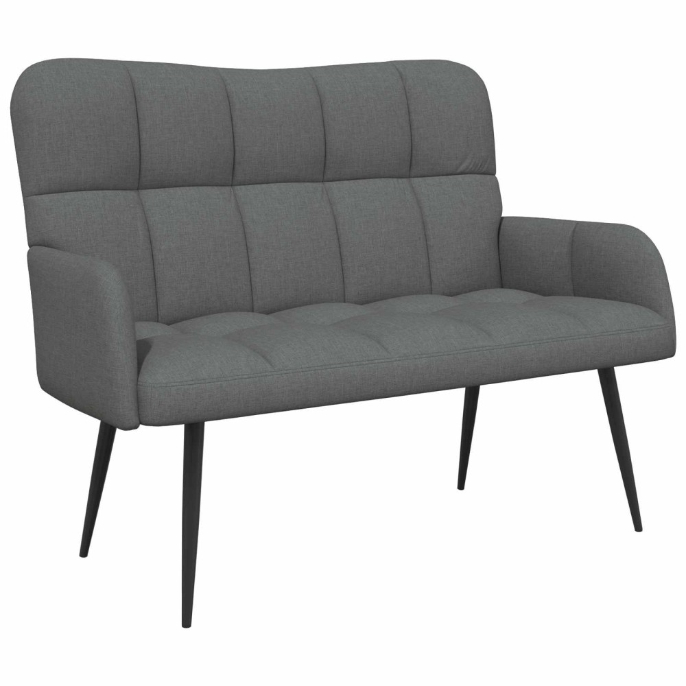 vidaXL Καναπές 2 ατόμων Σκούρο Γκρι 115 x 61 x 87 εκ. Ύφασμα
