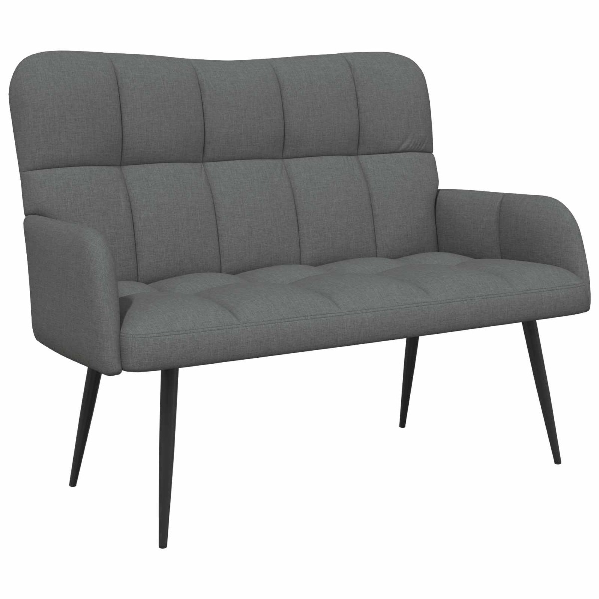 vidaXL Καναπές 2 ατόμων Σκούρο Γκρι 115 x 61 x 87 εκ. Ύφασμα