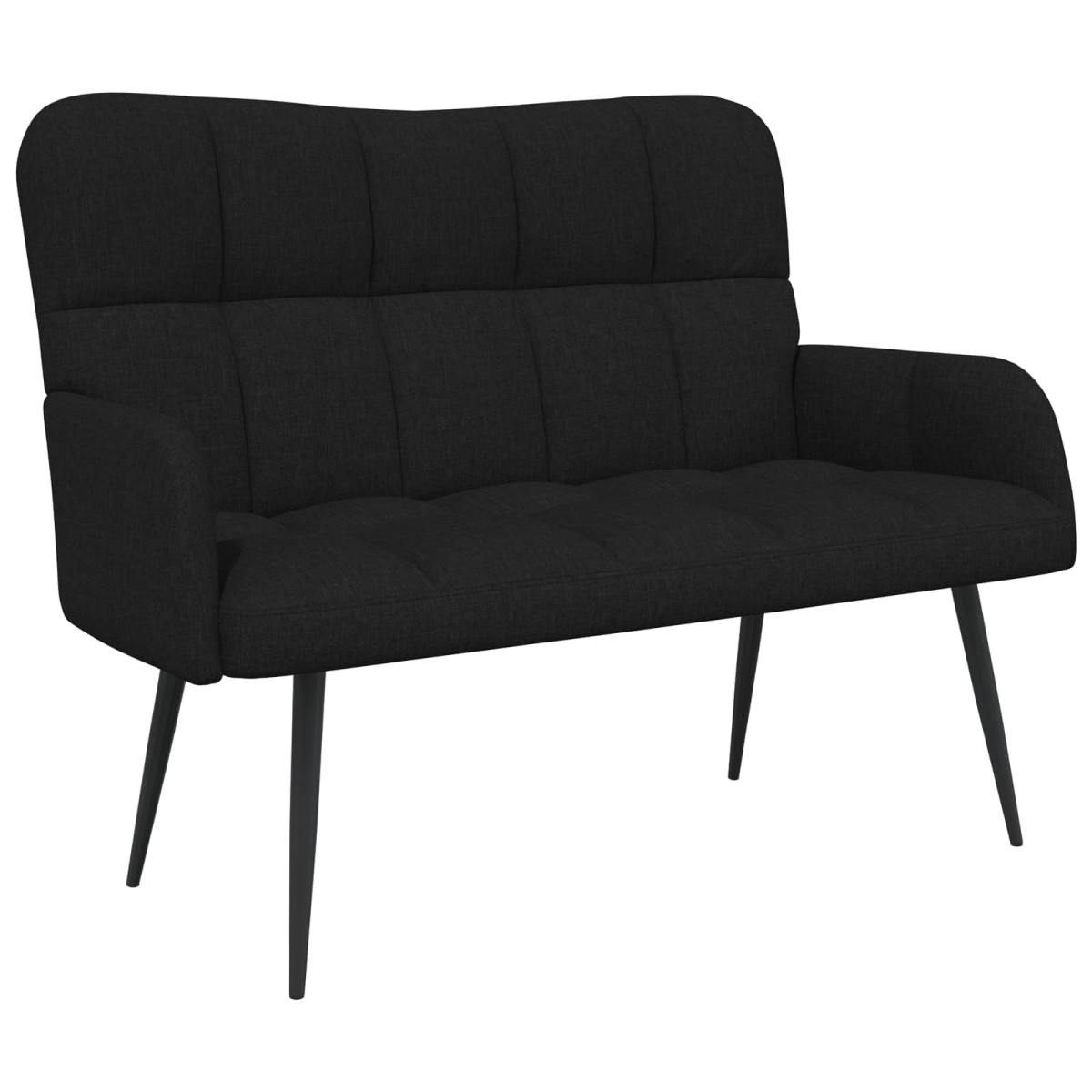 vidaXL Καναπές 2 ατόμων Μαύρο 115 x 61 x 87 εκ. Ύφασμα