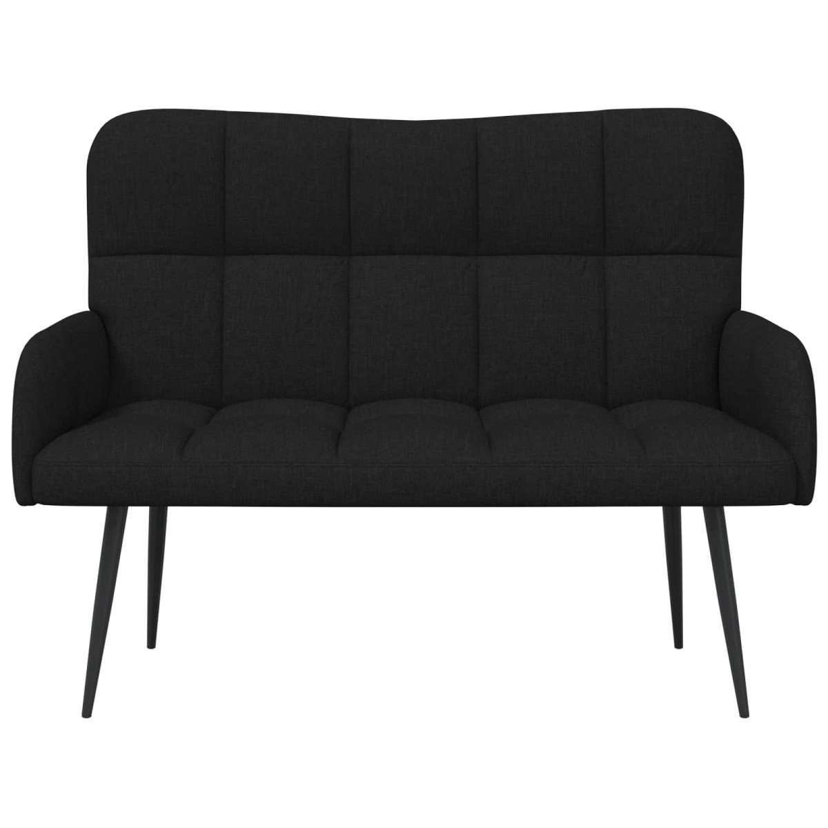 vidaXL Καναπές 2 ατόμων Μαύρο 115 x 61 x 87 εκ. Ύφασμα