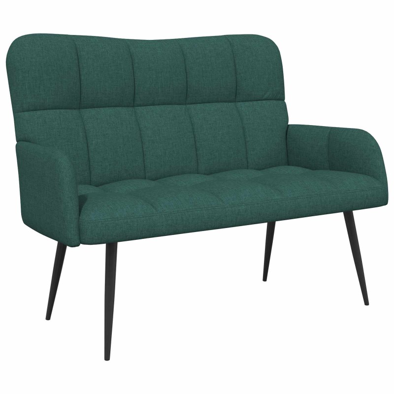 vidaXL Καναπές 2 ατόμων Σκούρο Πράσινο 115 x 61 x 87 εκ. Ύφασμα