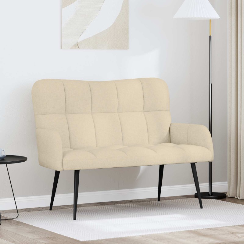 vidaXL Καναπές 2 ατόμων Κρεμ 115 x 61 x 87 εκ. Ύφασμα