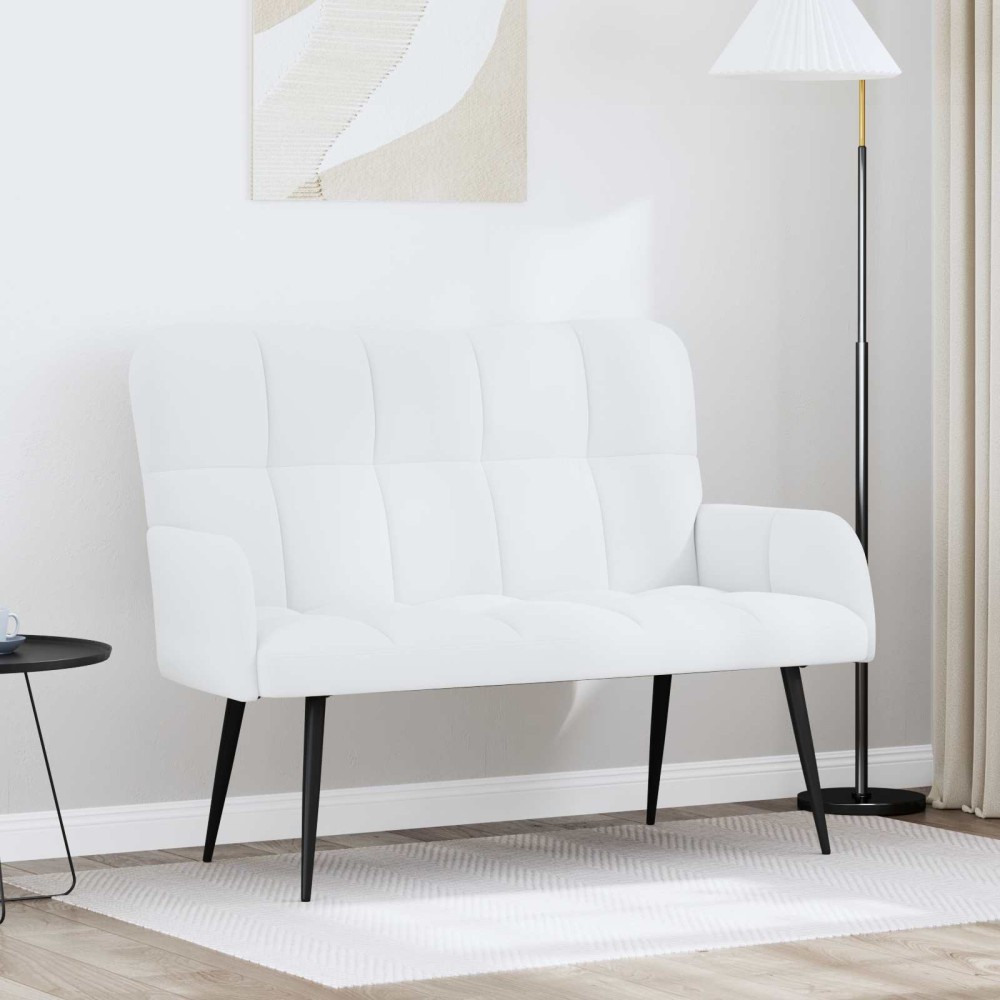 vidaXL Καναπές 2 ατόμων Λευκό 115 x 61 x 87 εκ. Ύφασμα