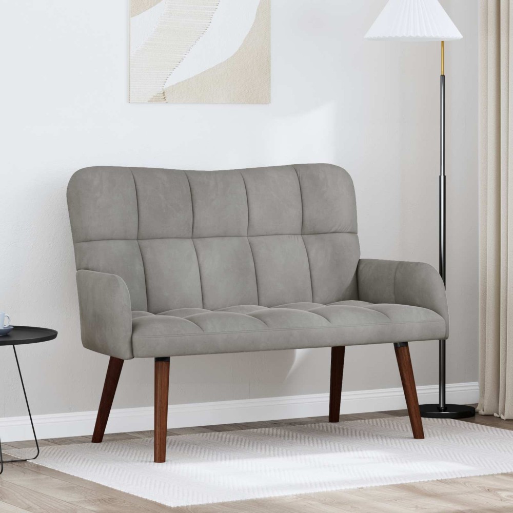 vidaXL Καναπές 2 ατόμων Ανοιχτό γκρι 115 x 61 x 87 εκ. Βελούδο