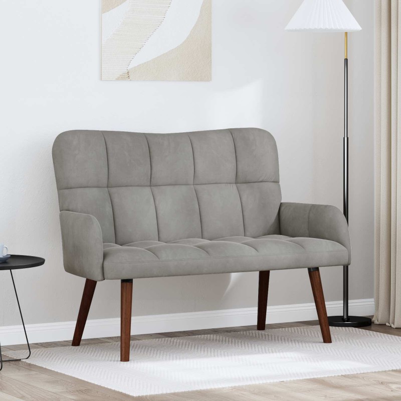 vidaXL Καναπές 2 ατόμων Ανοιχτό γκρι 115 x 61 x 87 εκ. Βελούδο