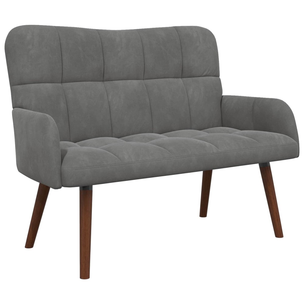 vidaXL Καναπές 2 ατόμων Σκούρο Γκρι 115 x 61 x 87 εκ. Βελούδο