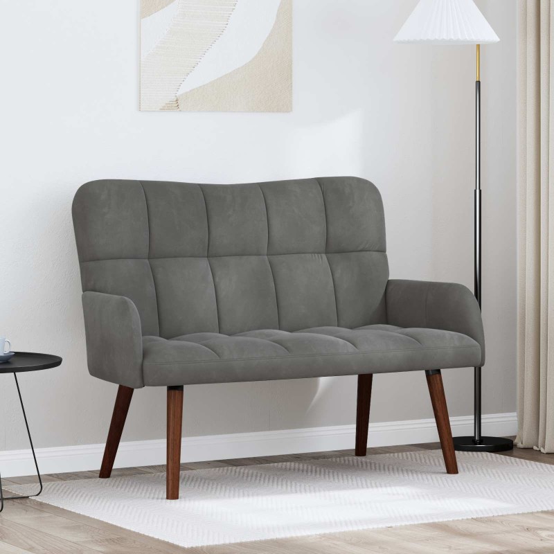 vidaXL Καναπές 2 ατόμων Σκούρο Γκρι 115 x 61 x 87 εκ. Βελούδο
