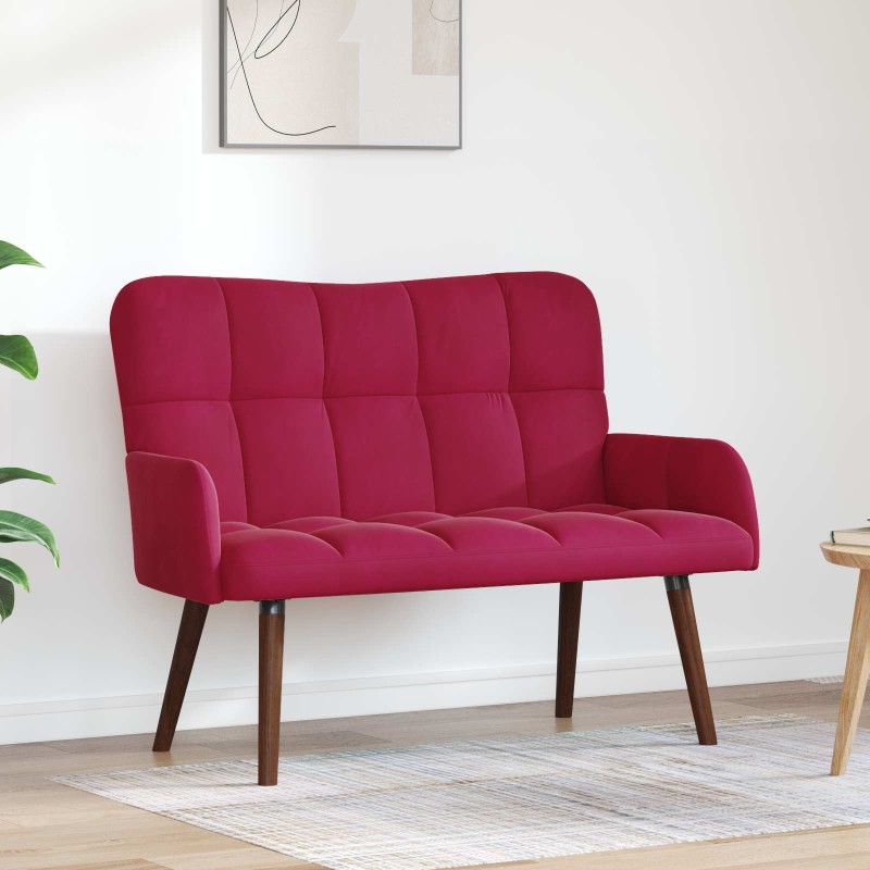vidaXL Καναπές 2 ατόμων Κόκκινο 115 x 61 x 87 εκ. Βελούδο
