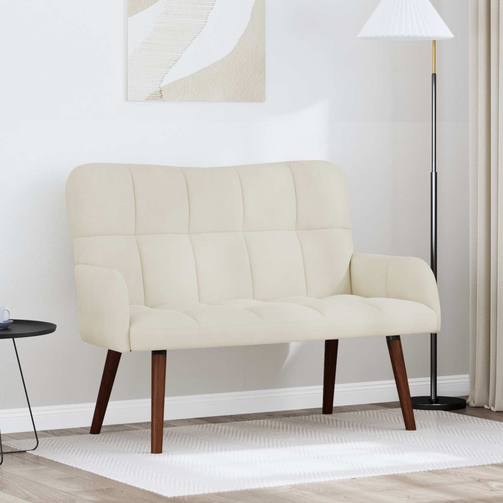 vidaXL Καναπές 2 ατόμων Κρεμ 115 x 61 x 87 εκ. Βελούδο