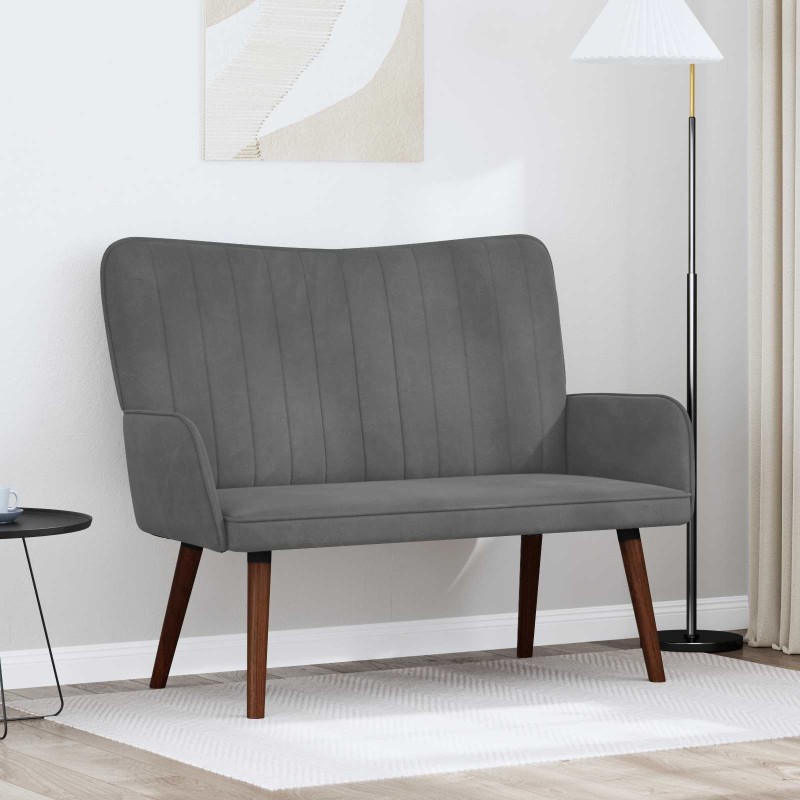 vidaXL Καναπές 2 ατόμων Σκούρο Γκρι 115 x 61 x 87 εκ. Βελούδο
