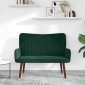 vidaXL Καναπές 2 ατόμων Σκούρο Πράσινο 115 x 61 x 87 εκ. Βελούδο