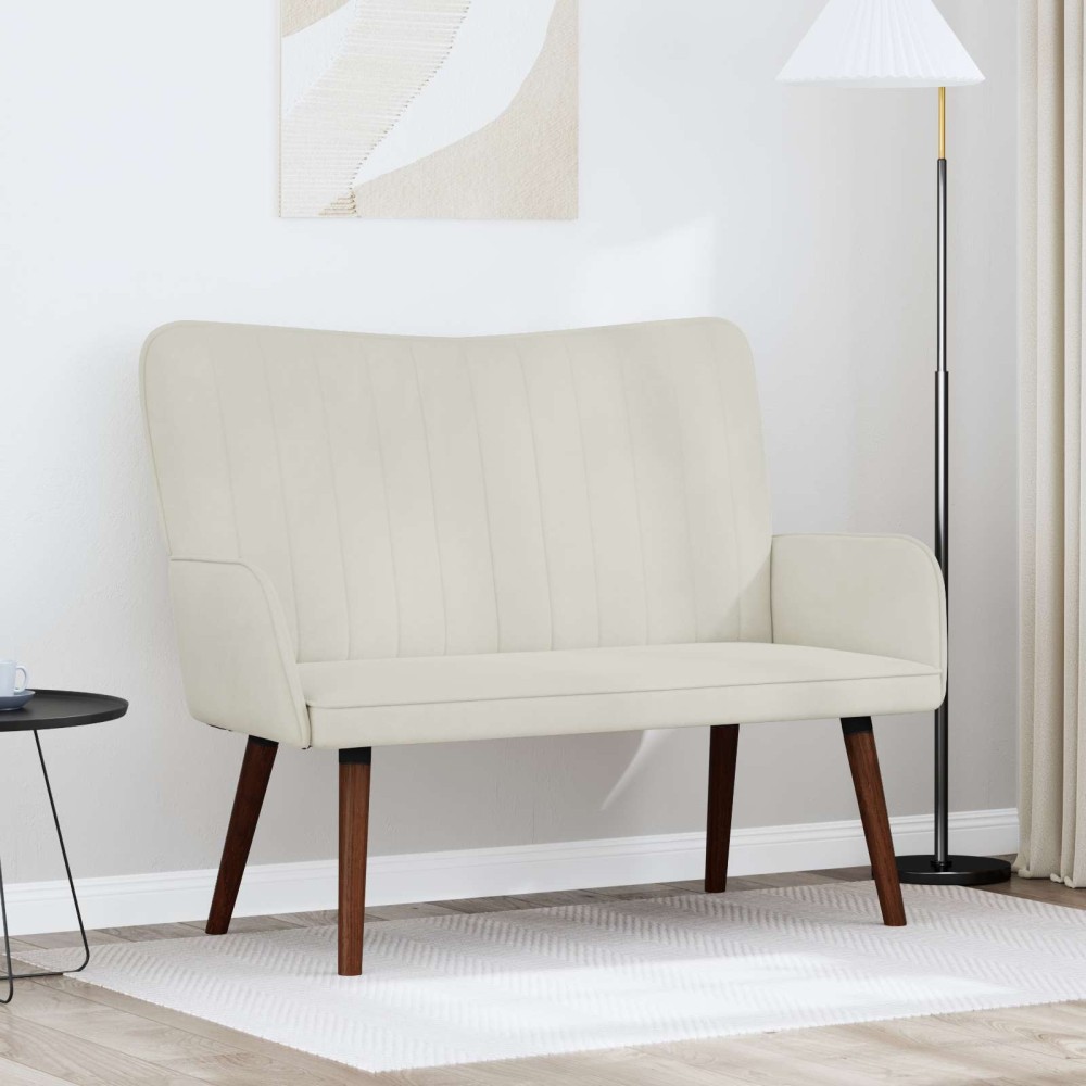 vidaXL Καναπές 2 ατόμων Κρεμ 115 x 61 x 87 εκ. Βελούδο