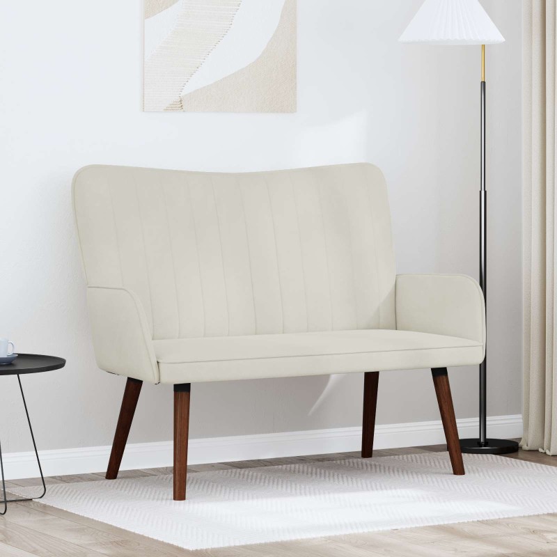 vidaXL Καναπές 2 ατόμων Κρεμ 115 x 61 x 87 εκ. Βελούδο