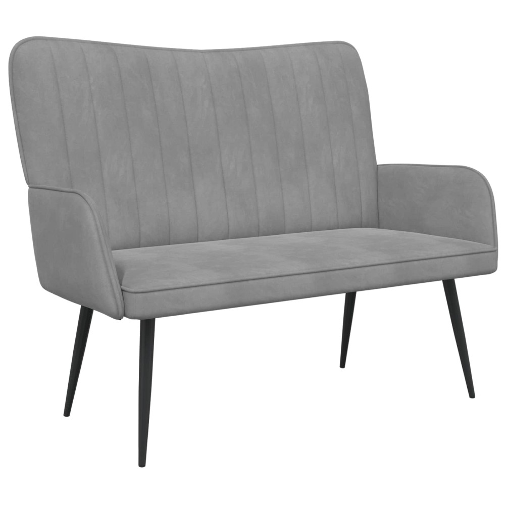 vidaXL Καναπές 2 ατόμων Ανοιχτό γκρι 115 x 61 x 87 εκ. Βελούδο
