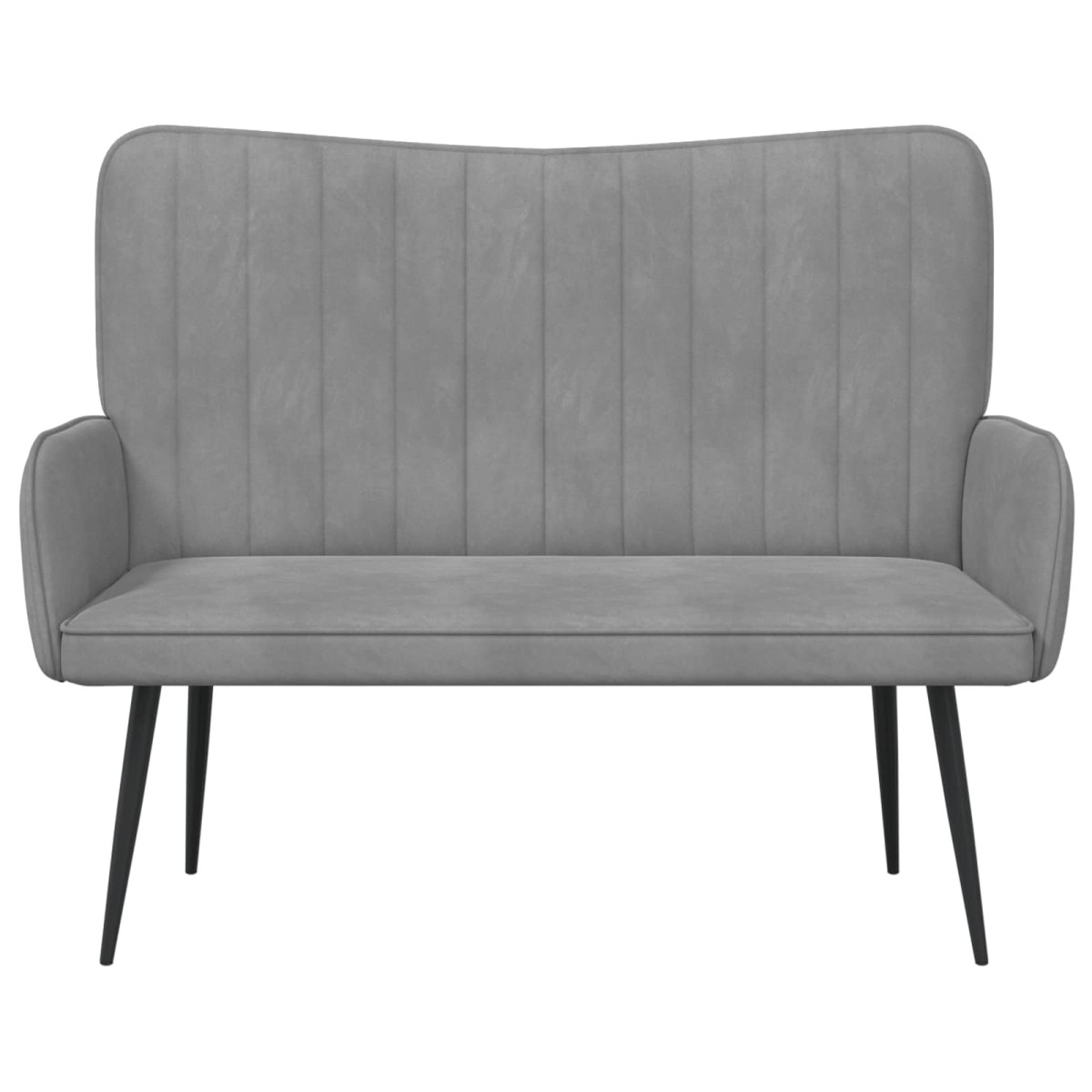 vidaXL Καναπές 2 ατόμων Ανοιχτό γκρι 115 x 61 x 87 εκ. Βελούδο