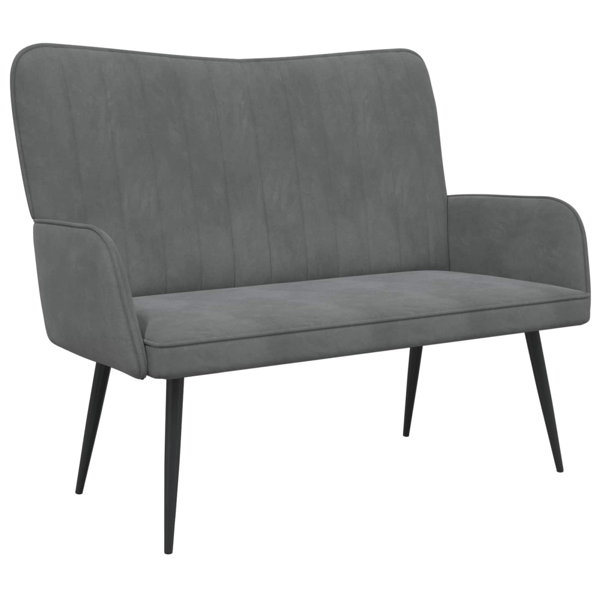 vidaXL Καναπές 2 ατόμων Σκούρο Γκρι 115 x 61 x 87 εκ. Βελούδο
