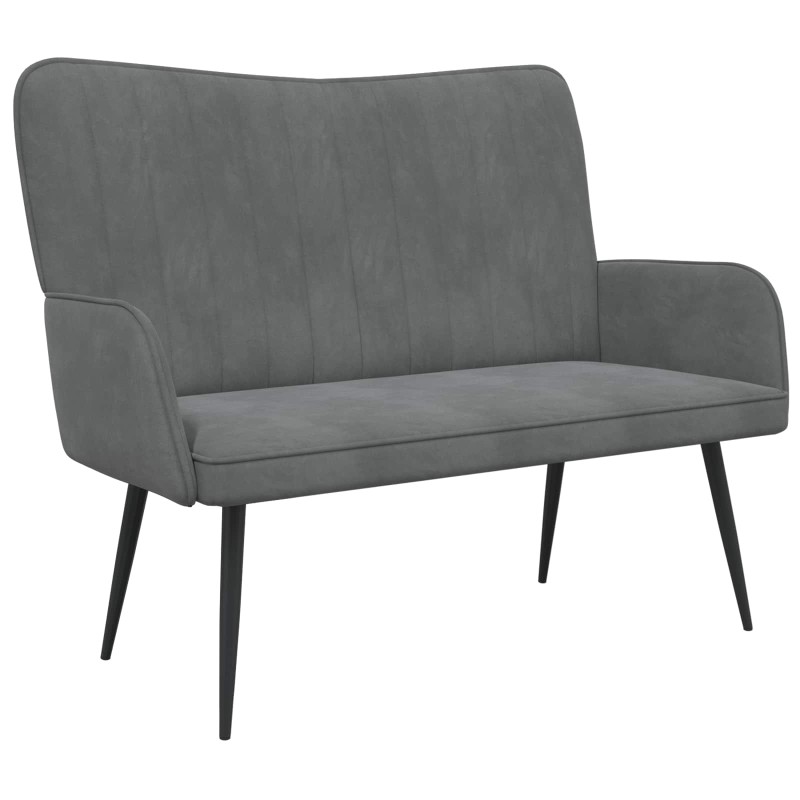 vidaXL Καναπές 2 ατόμων Σκούρο Γκρι 115 x 61 x 87 εκ. Βελούδο