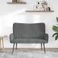 vidaXL Καναπές 2 ατόμων Σκούρο Γκρι 115 x 61 x 87 εκ. Βελούδο