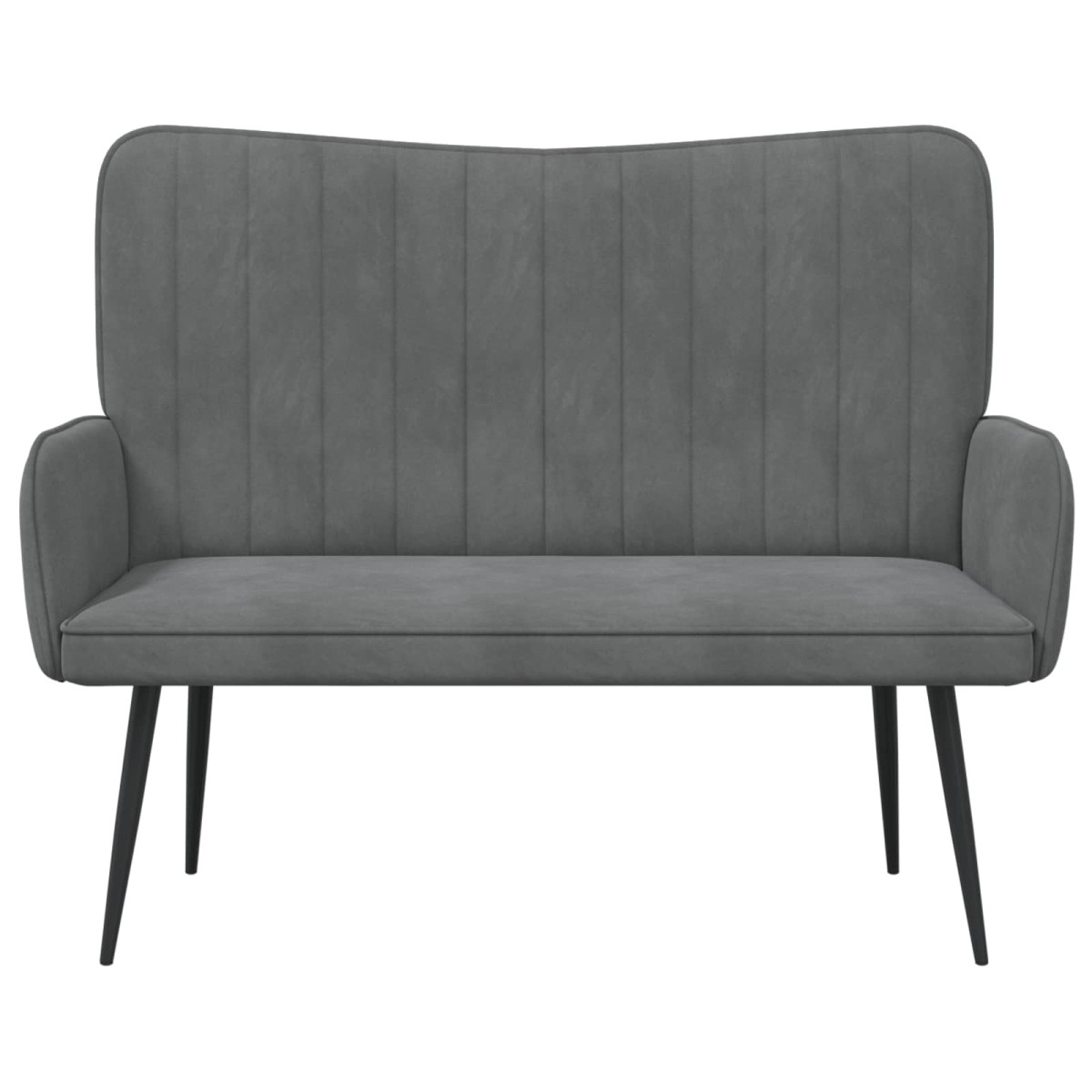 vidaXL Καναπές 2 ατόμων Σκούρο Γκρι 115 x 61 x 87 εκ. Βελούδο