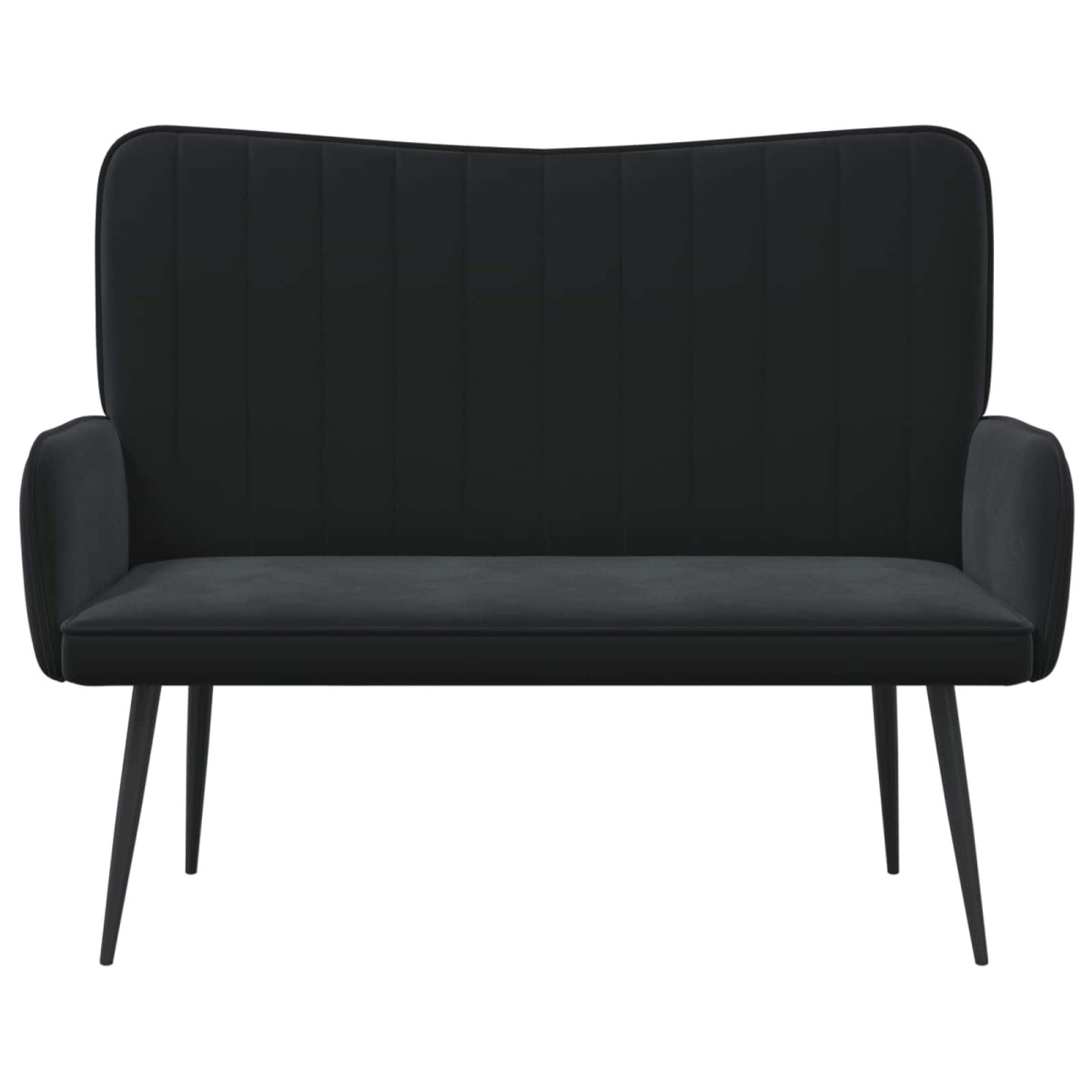 vidaXL Καναπές 2 ατόμων Μαύρο 115 x 61 x 87 εκ. Βελούδο