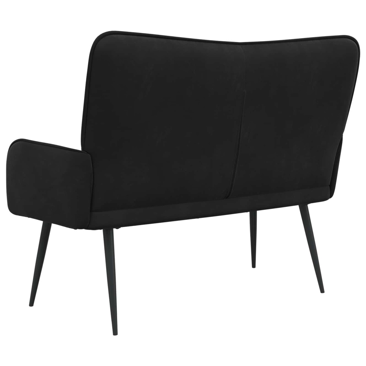 vidaXL Καναπές 2 ατόμων Μαύρο 115 x 61 x 87 εκ. Βελούδο
