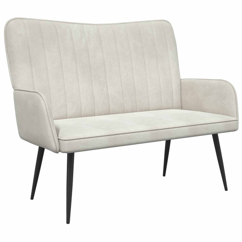 vidaXL Καναπές 2 ατόμων Κρεμ 115 x 61 x 87 εκ. Βελούδο