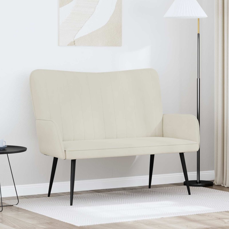 vidaXL Καναπές 2 ατόμων Κρεμ 115 x 61 x 87 εκ. Βελούδο