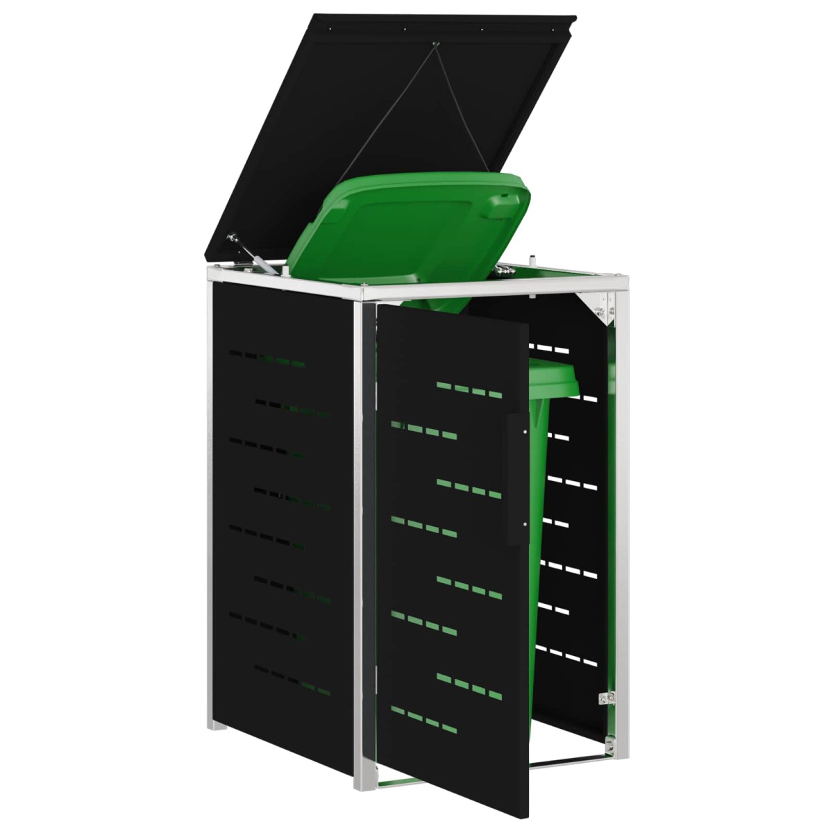 vidaXL Αποθήκευση Κάδου Γυρίσματος for 1 Bin 240L Μαύρο