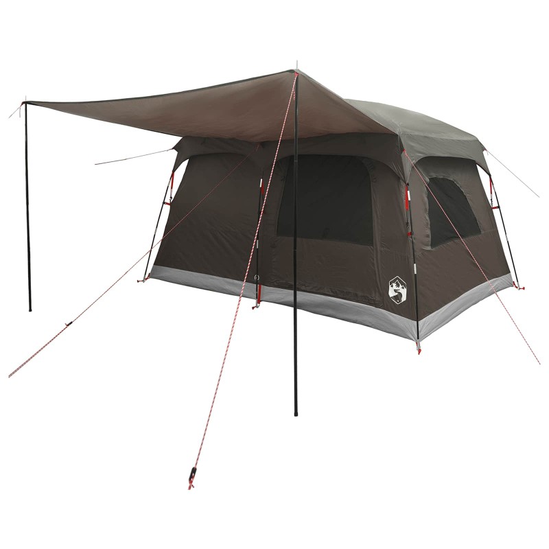 vidaXL Οικογενειακή Σκηνή Καφέ Γκρι 320 x 210 x 180 εκ Πολυεστέρας