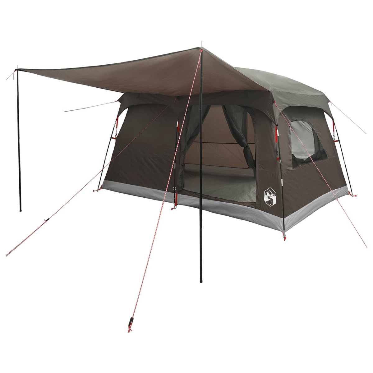 vidaXL Οικογενειακή Σκηνή Καφέ Γκρι 320 x 210 x 180 εκ Πολυεστέρας