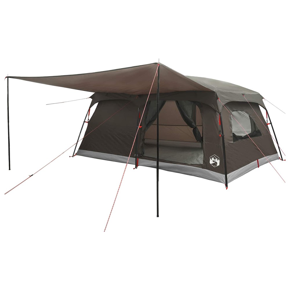vidaXL Οικογενειακή Σκηνή με στέγη Καφέ Γκρι 500 x 400 x 230 εκ