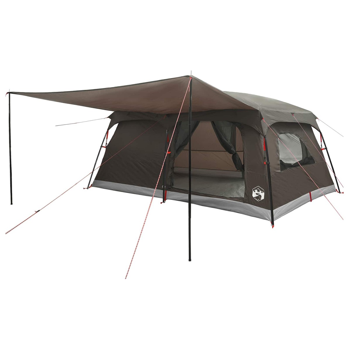 vidaXL Οικογενειακή Σκηνή με στέγη Καφέ Γκρι 500 x 400 x 230 εκ