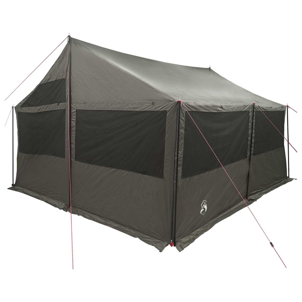 vidaXL Οικογενειακή Σκηνή με στέγη Καφέ γκρι 450 x 400 x 265 εκ