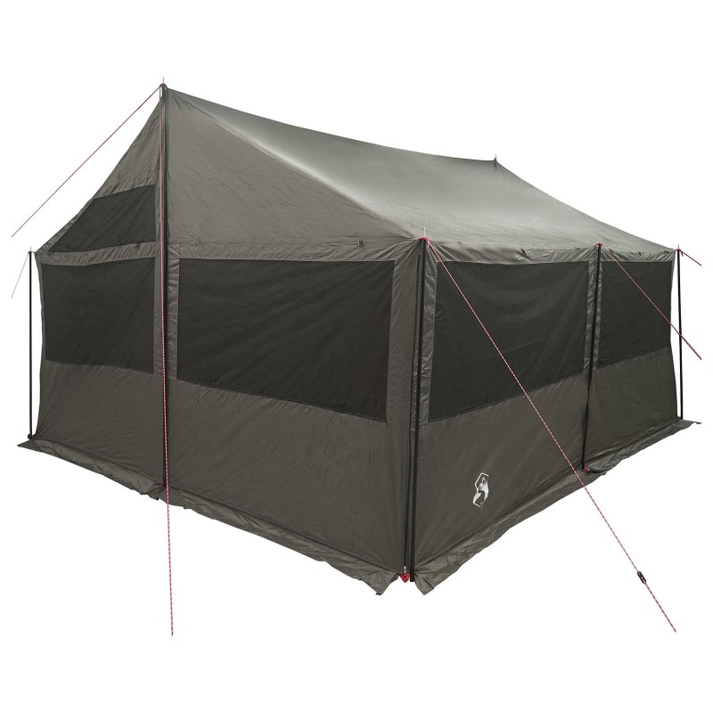 vidaXL Οικογενειακή Σκηνή με στέγη Καφέ γκρι 450 x 400 x 265 εκ