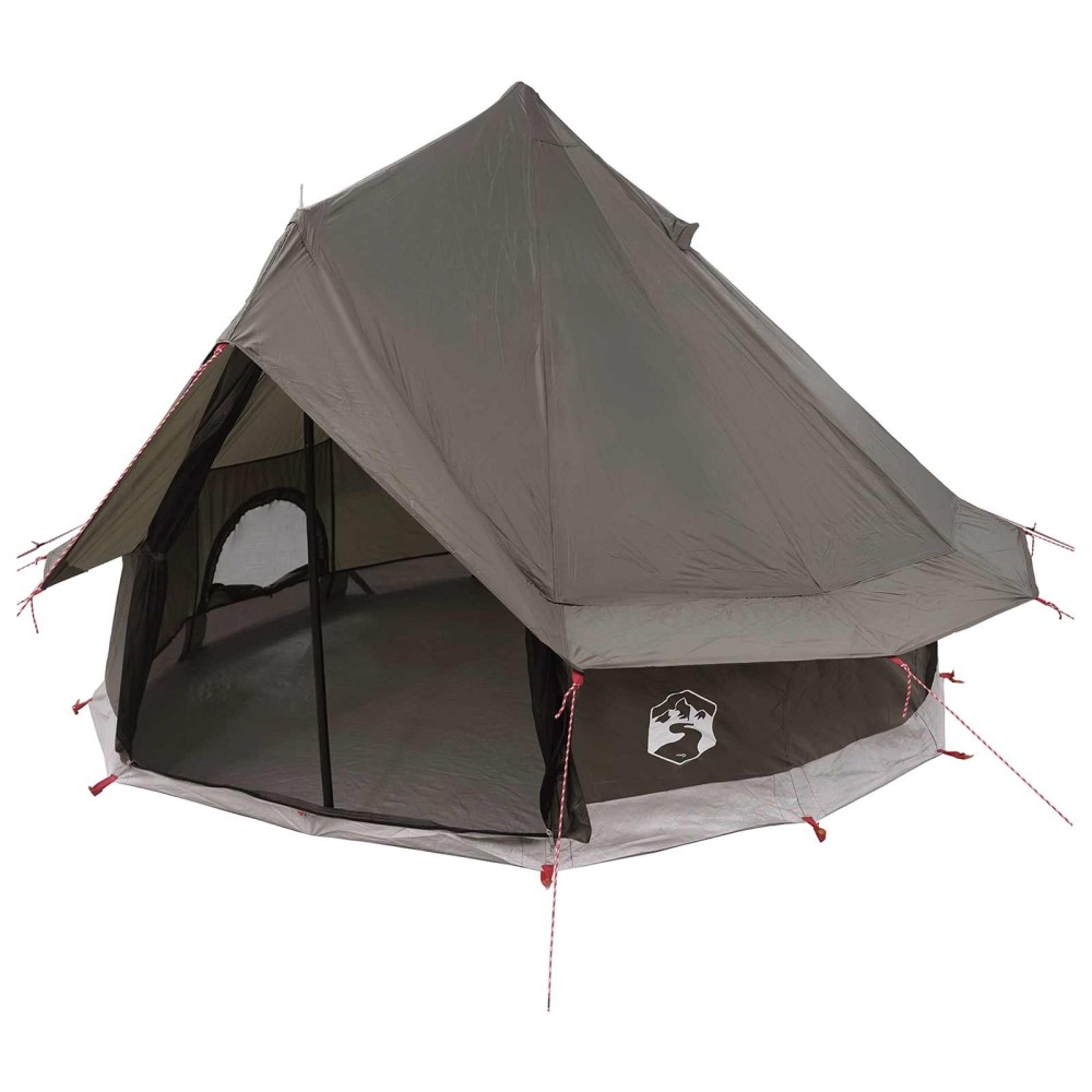 vidaXL Σκηνή Τιπί Καφέ Γκρι 250 x 250 cm Πολυεστέρας και Χάλυβας