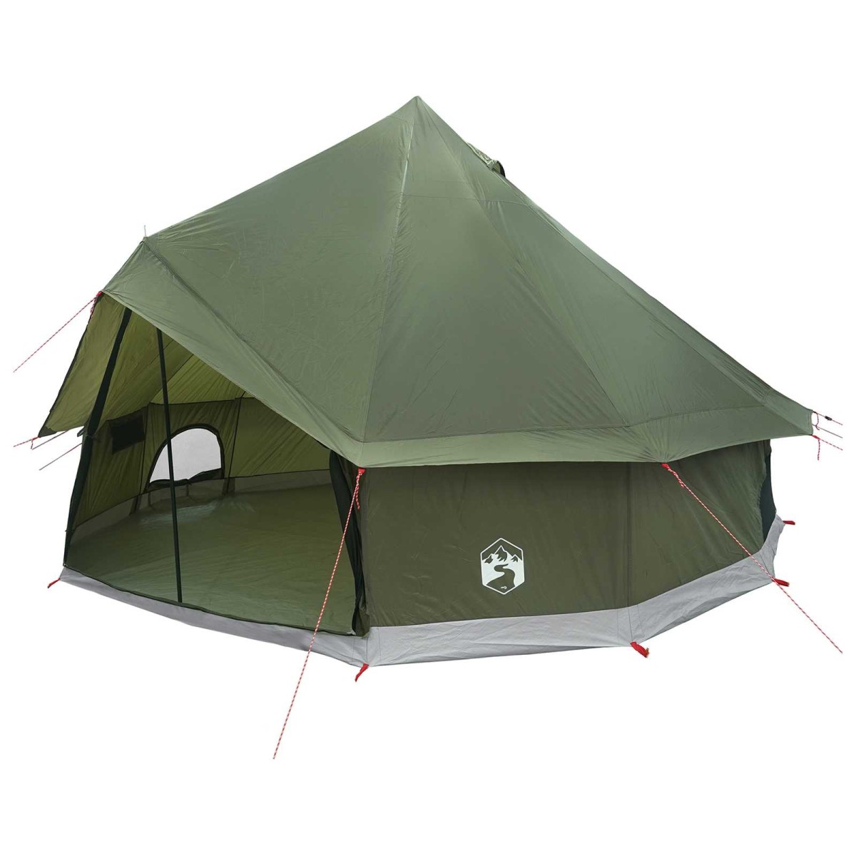 vidaXL Σκηνή Τιπί Λαδί 300 x 300 x 200 cm Πολυεστέρας και Χάλυβας