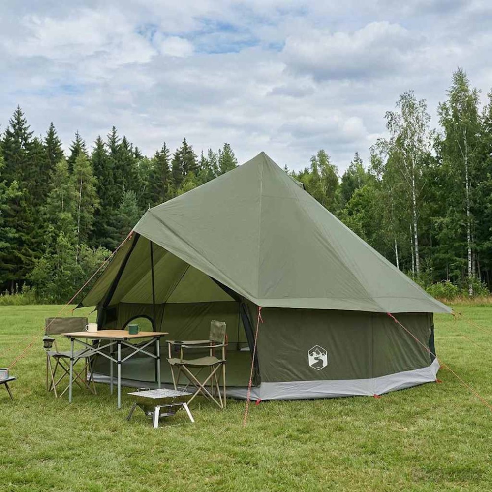 vidaXL Σκηνή Τιπί Λαδί 300 x 300 x 200 cm Πολυεστέρας και Χάλυβας