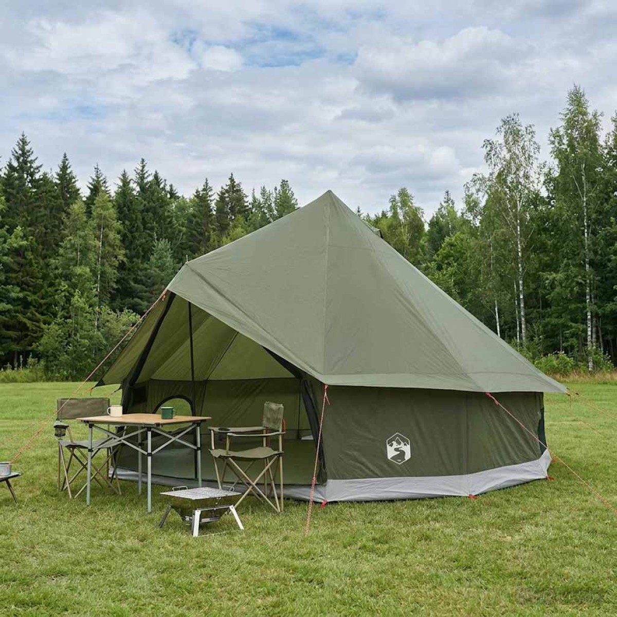 vidaXL Σκηνή Τιπί Λαδί 300 x 300 x 200 cm Πολυεστέρας και Χάλυβας