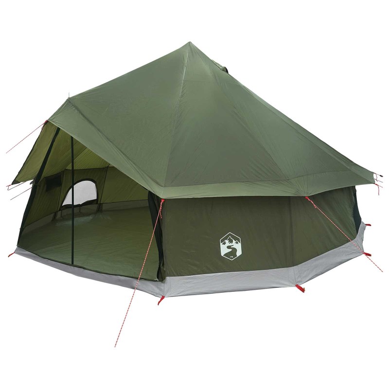 vidaXL Σκηνή Τιπί Λαδί 400 x 400 x 250 εκ. Πολυεστέρας και Χάλυβας