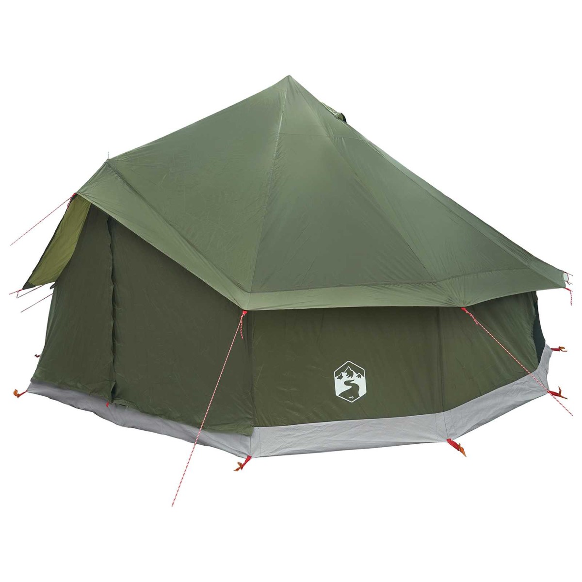 vidaXL Σκηνή Τιπί Λαδί 400 x 400 x 250 εκ. Πολυεστέρας και Χάλυβας