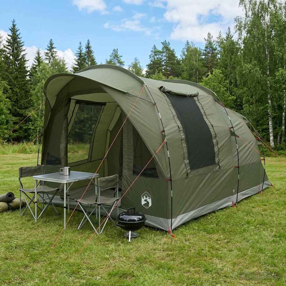 vidaXL Σκηνή τούνελ Λαδί 400 x 260 x 200 εκ Πολυεστέρας και Χάλυβας