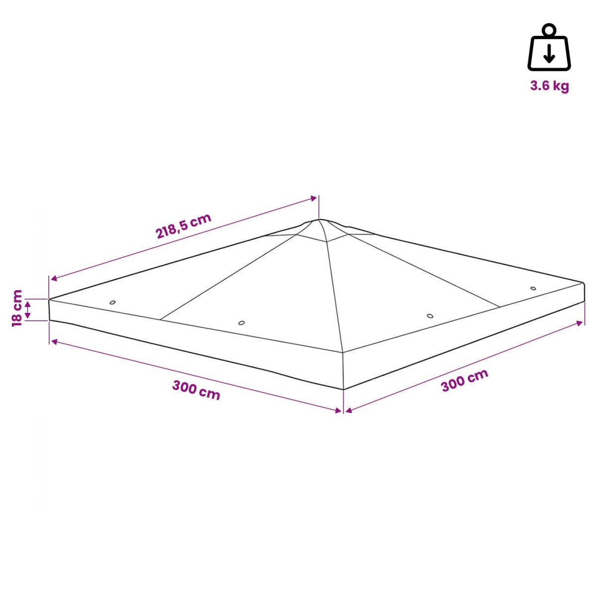 vidaXL Κάλυμμα Γκαζebo Taupe 300 x 300 cm Πολυεστέρας και Χάλυβας