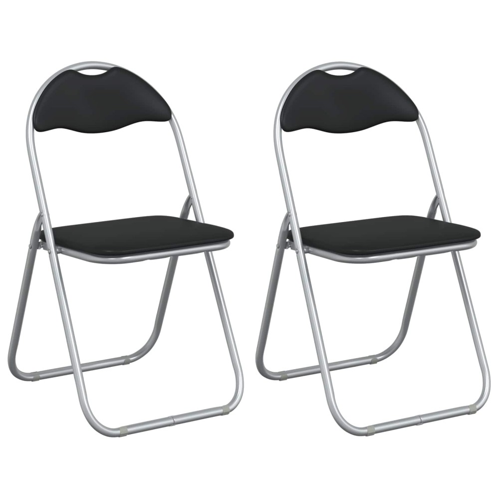 vidaXL Πτυσσόμενη Καρέκλα 2 pcs Μαύρο και Γκρι 48 x 43,5 x 81 εκ.