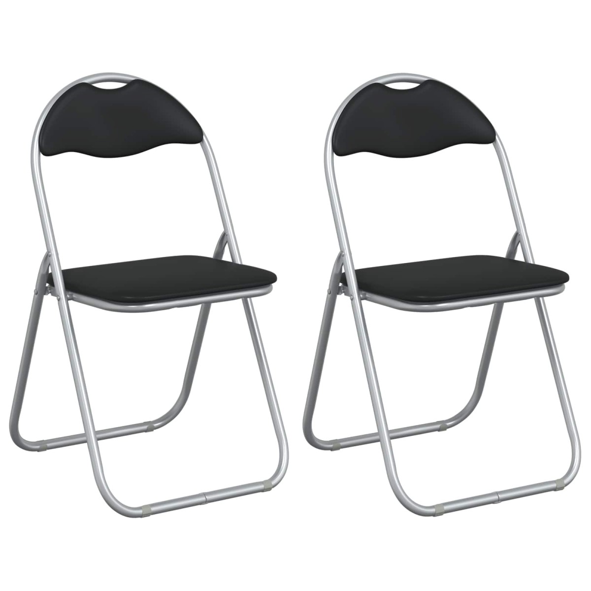 vidaXL Πτυσσόμενη Καρέκλα 2 pcs Μαύρο και Γκρι 48 x 43,5 x 81 εκ.
