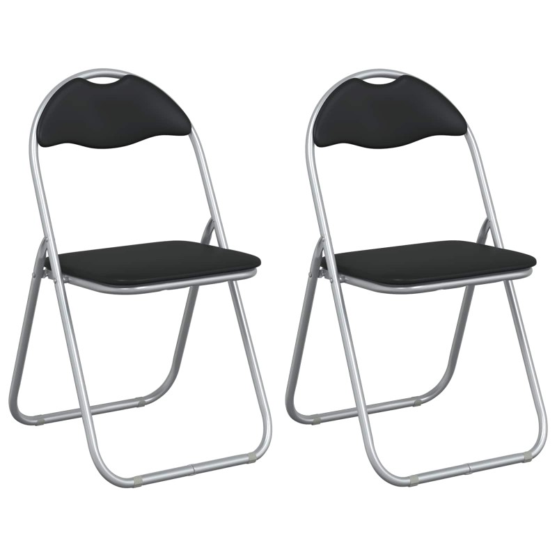 vidaXL Πτυσσόμενη Καρέκλα 2 pcs Μαύρο και Γκρι 48 x 43,5 x 81 εκ.