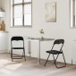 vidaXL Πτυσσόμενη Καρέκλα 2 τμχ. Βελούδο Μαύρο 48 x 44 x 78 εκ