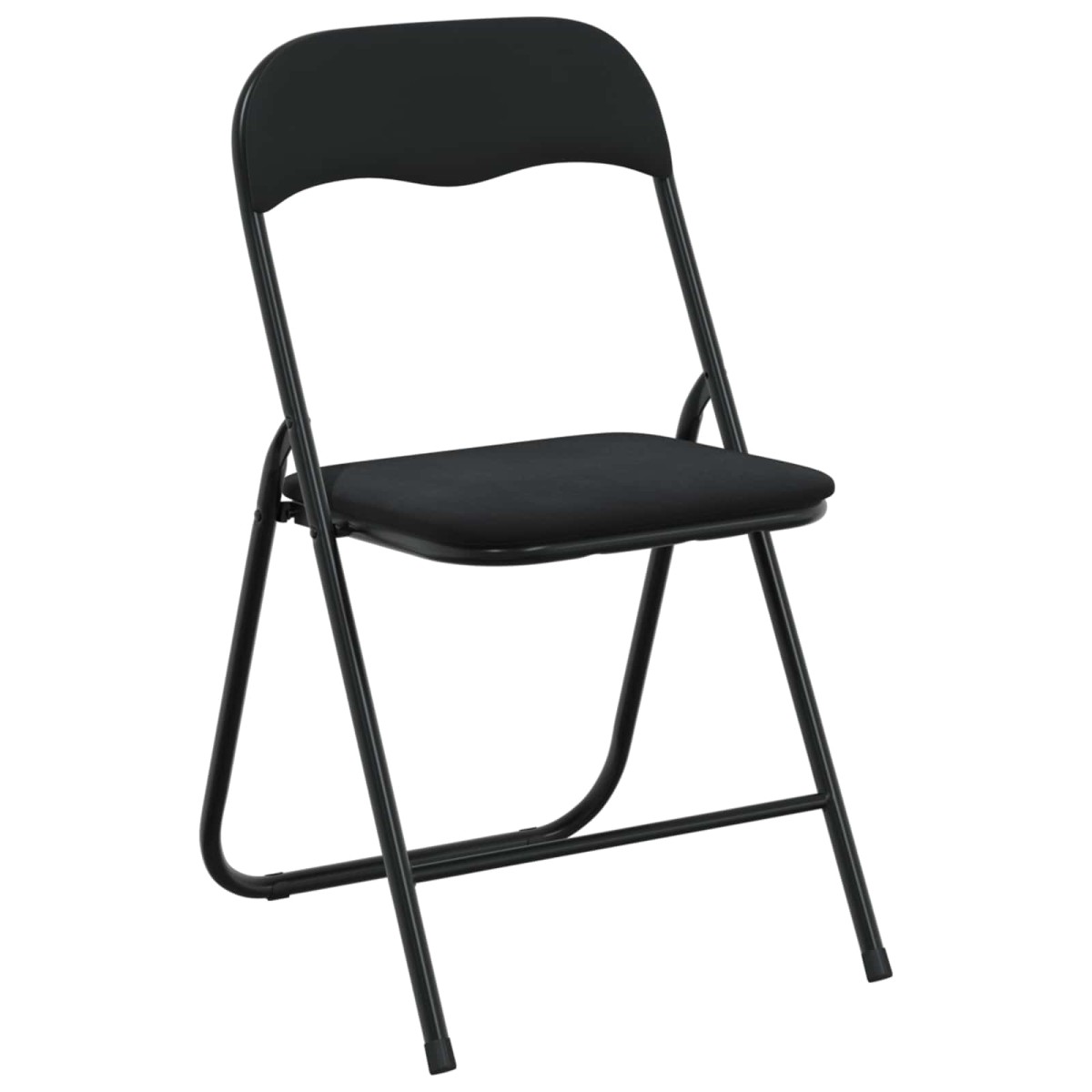 vidaXL Πτυσσόμενη Καρέκλα 2 τμχ. Βελούδο Μαύρο 48 x 44 x 78 εκ