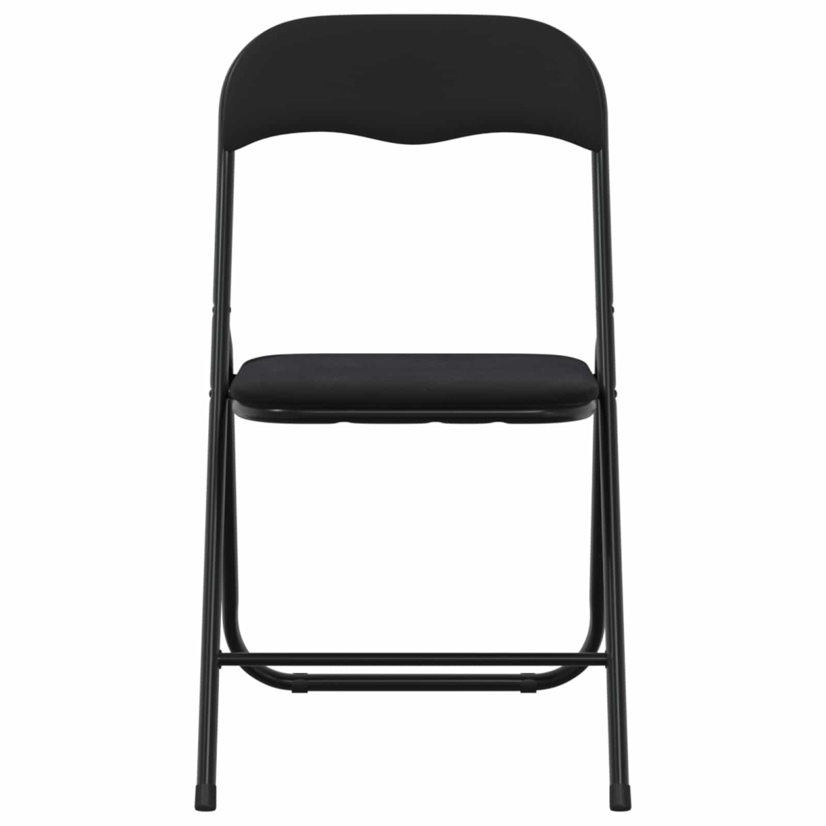 vidaXL Πτυσσόμενη Καρέκλα 2 τμχ. Βελούδο Μαύρο 48 x 44 x 78 εκ