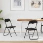 vidaXL Πτυσσόμενη Καρέκλα 2 τμχ. Βελούδο Μαύρο 48 x 44 x 78 εκ