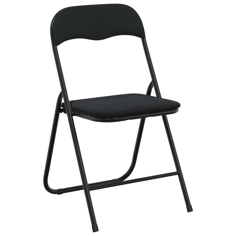 vidaXL Πτυσσόμενη Καρέκλα 8 τμχ. Βελούδο Μαύρο 48 x 44 x 78 εκ